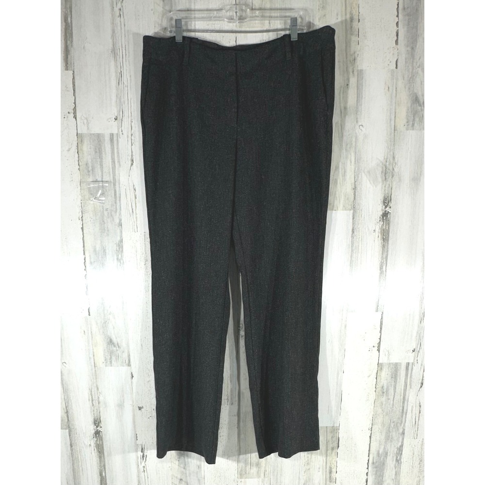 J Jill Trouser Pants Size 18 (40x32) Speckled‎ Charcoal Gray Tweed Wide Leg